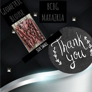 BCBG MAXAZRIA beautiful geometric blouse